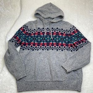 American Eagle Gray Men’s Seriously Soft Hooded Sweater Size Medium